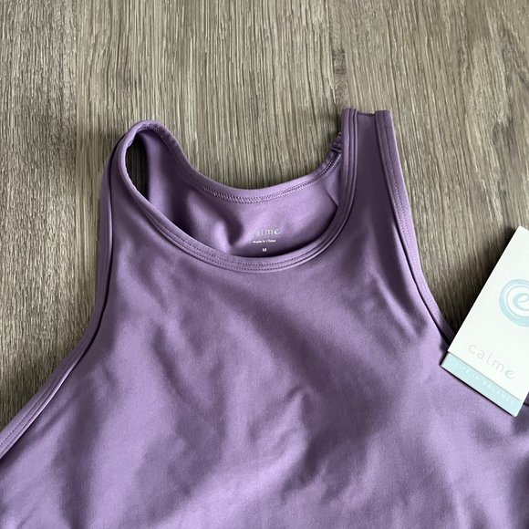 Johnny Was Calme Criss Cross Purple High Neck Activewear Sports Bra Medium M - Picture 3 of 9